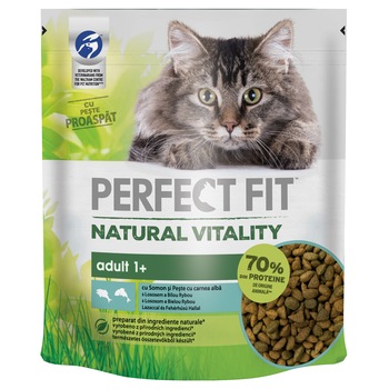 Hrana uscata pentru pisici Perfect Fit Nature Vital, Somon si peste alb, 650g Hrana uscata pentru pisici Perfect Fit Nature Vital, Somon si peste alb, 650g