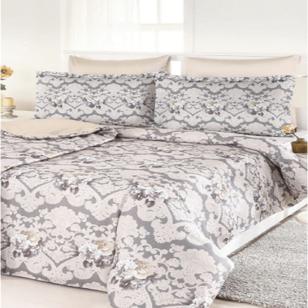 Lenjerie Pat Dublu Evora Bej,7 Piese