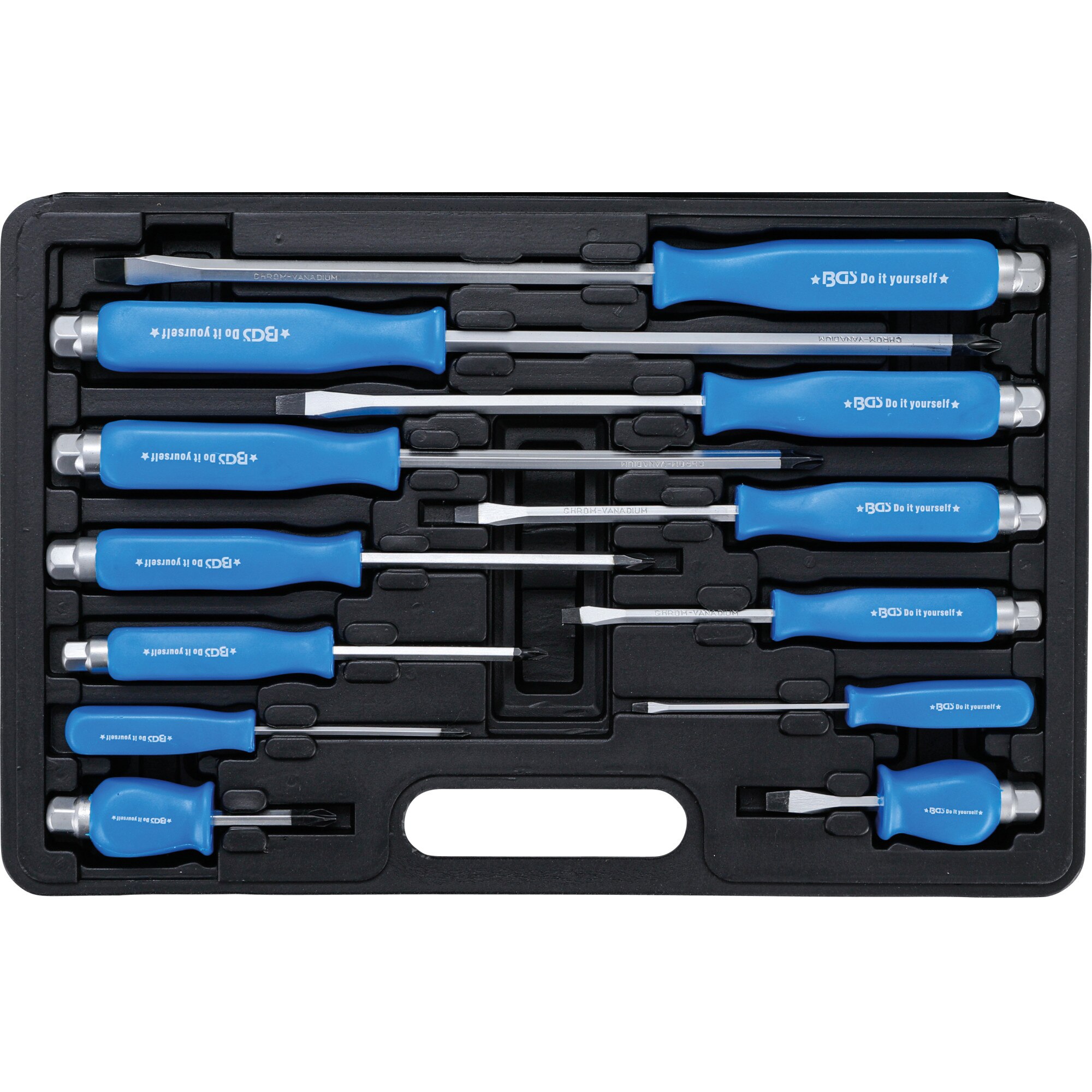 Trusa surubelnite mecanice lovibile cu fund hexagonal, 12 piese, BGS 7890