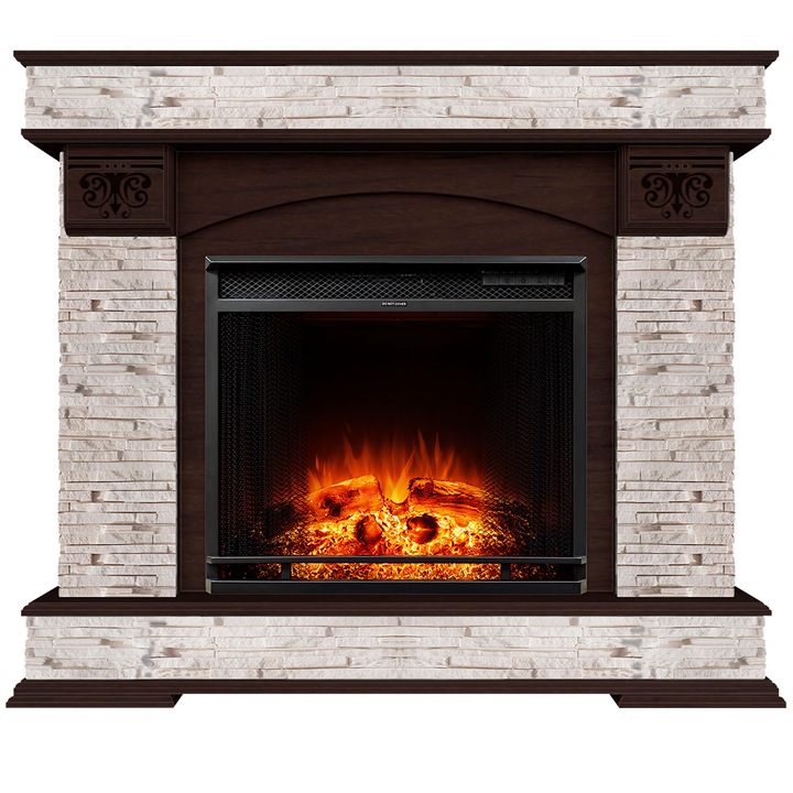 Semineu electric, Masomi, Onyx 26 & Nexus-23' 1600 W, Nuc negru, 115*94*34 cm