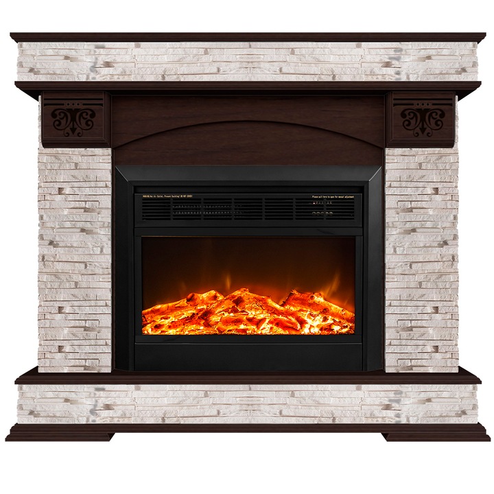 Semineu electric, Masomi, Onyx 26 & Marsel-26' 1600 W, Nuc negru, 115*94*34 cm