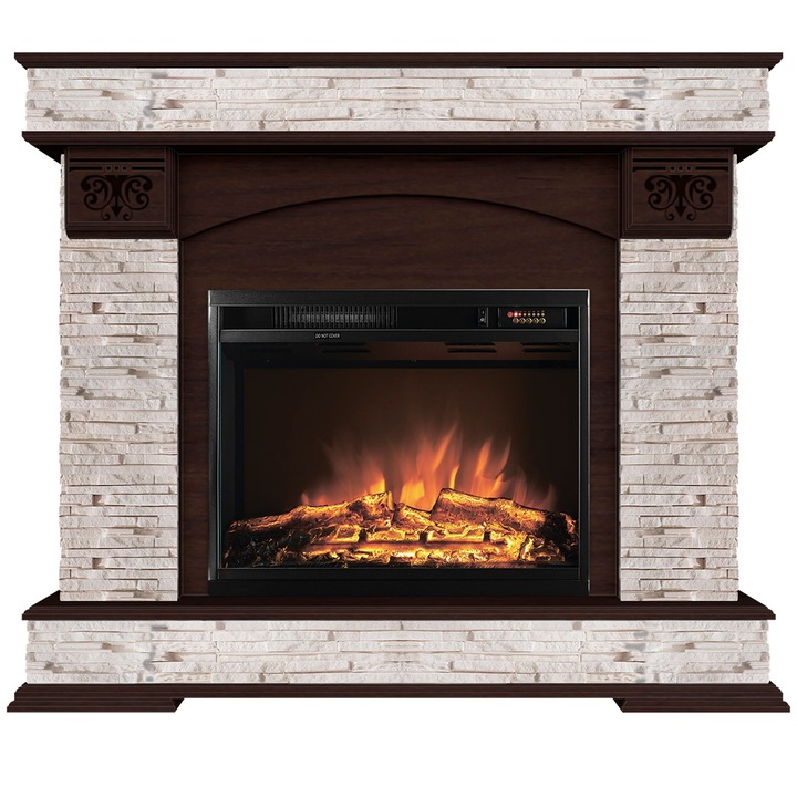 Semineu electric, Masomi, Onyx 26 & Loran-23 Color' 1600 W, Nuc negru, 115*94*34 cm