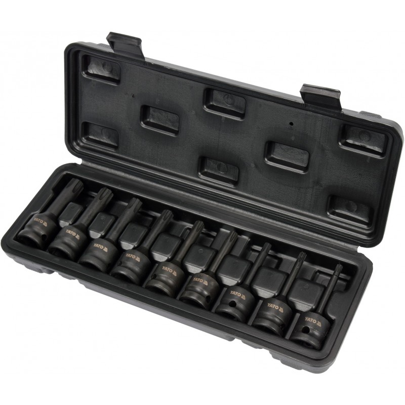 Set de noua biti Yato de impact Ribe 1/2 inch