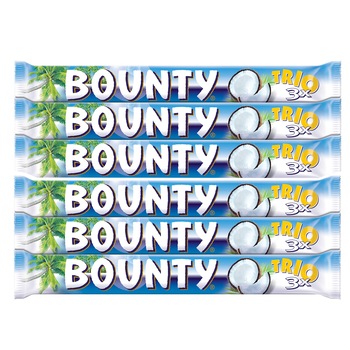 Baton cu cocos invelit in ciocolata cu lapte Bounty, 6x85g, 510g Baton cu cocos invelit in ciocolata cu lapte Bounty, 6x85g, 510g