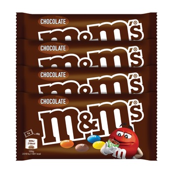 Bomboane M&M’s Chocolate, 4x45g, 180g