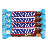 baton crocant cu ciocolata caramel arahide si orez expandat snickers crisp 4x40g 160g imagen 10_0_
0