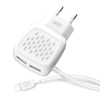 Incarcator Retea cu fir Lightning XO-L51, 2.1A, 2 X USB, Alb, Blister Incarcator Retea cu fir Lightning XO-L51, 2.1A, 2 X USB, Alb, Blister
