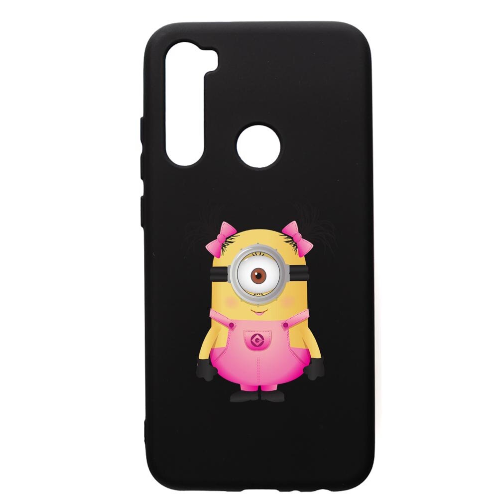 Husa de protectie Xiaomi Redmi Note 8, Minion Girl, silicon, cu interiorul din material textil, protectie camera, PB213