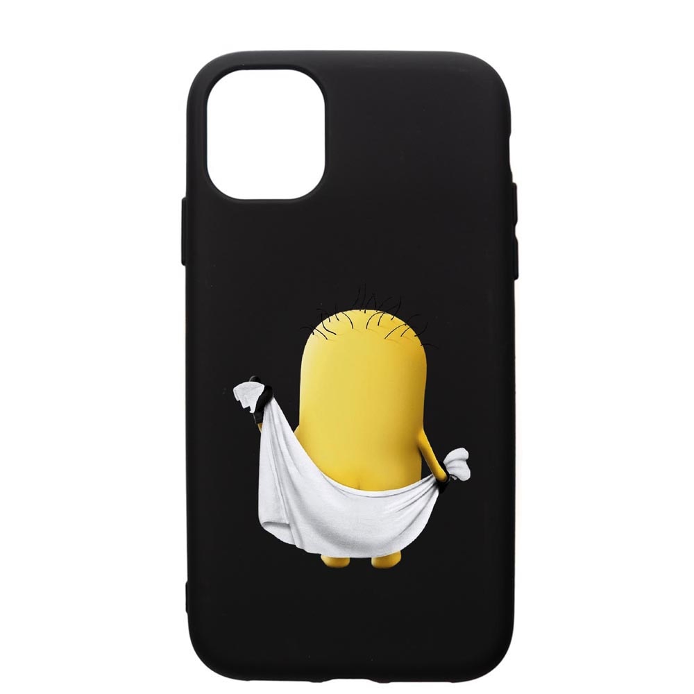 Husa de protectie Apple iPhone 12, Cartoon, Minion, silicon, cu interiorul din material textil, protectie camera, PB219