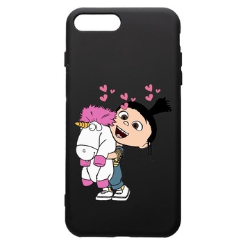 Husa de protectie Apple iPhone 8 Plus / iPhone 7 Plus, Despicable, Me Agnes, silicon, cu interiorul din material textil, protectie camera, PB217 Husa de protectie Apple iPhone 8 Plus / iPhone 7 Plus, Despicable, Me Agnes, silicon, cu interiorul din material textil, protectie camera, PB217