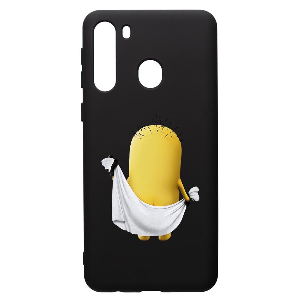 Husa de protectie Samsung Galaxy A21S, Cartoon, Minion, silicon, cu interiorul din material textil, protectie camera, PB219