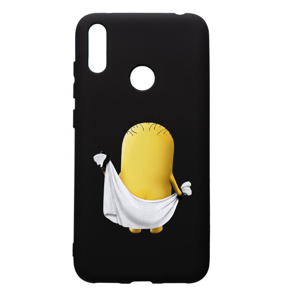Husa de protectie Huawei Y7 2019, Cartoon, Minion, silicon, cu interiorul din material textil, protectie camera, PB219