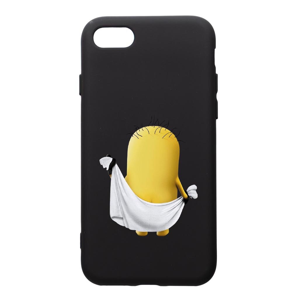 Husa de protectie Apple iPhone SE 2 / iPhone 8 / iPhone 7, Cartoon, Minion, silicon, cu interiorul din material textil, protectie camera, PB219