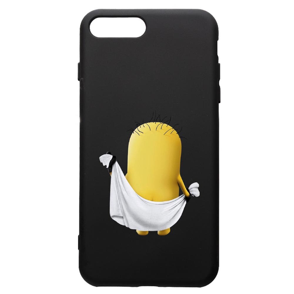 Husa de protectie Apple iPhone 8 Plus / iPhone 7 Plus, Cartoon, Minion, silicon, cu interiorul din material textil, protectie camera, PB219