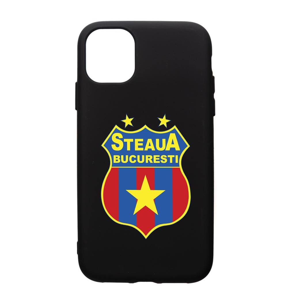 Husa de protectie Apple iPhone 11 Pro Max, Football, Steaua, silicon, cu interiorul din material textil, protectie camera, PB230