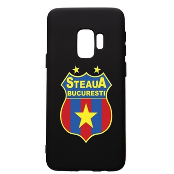 Husa de protectie Samsung Galaxy S9, Football, Steaua, silicon, cu interiorul din material textil, protectie camera, PB230 Husa de protectie Samsung Galaxy S9, Football, Steaua, silicon, cu interiorul din material textil, protectie camera, PB230