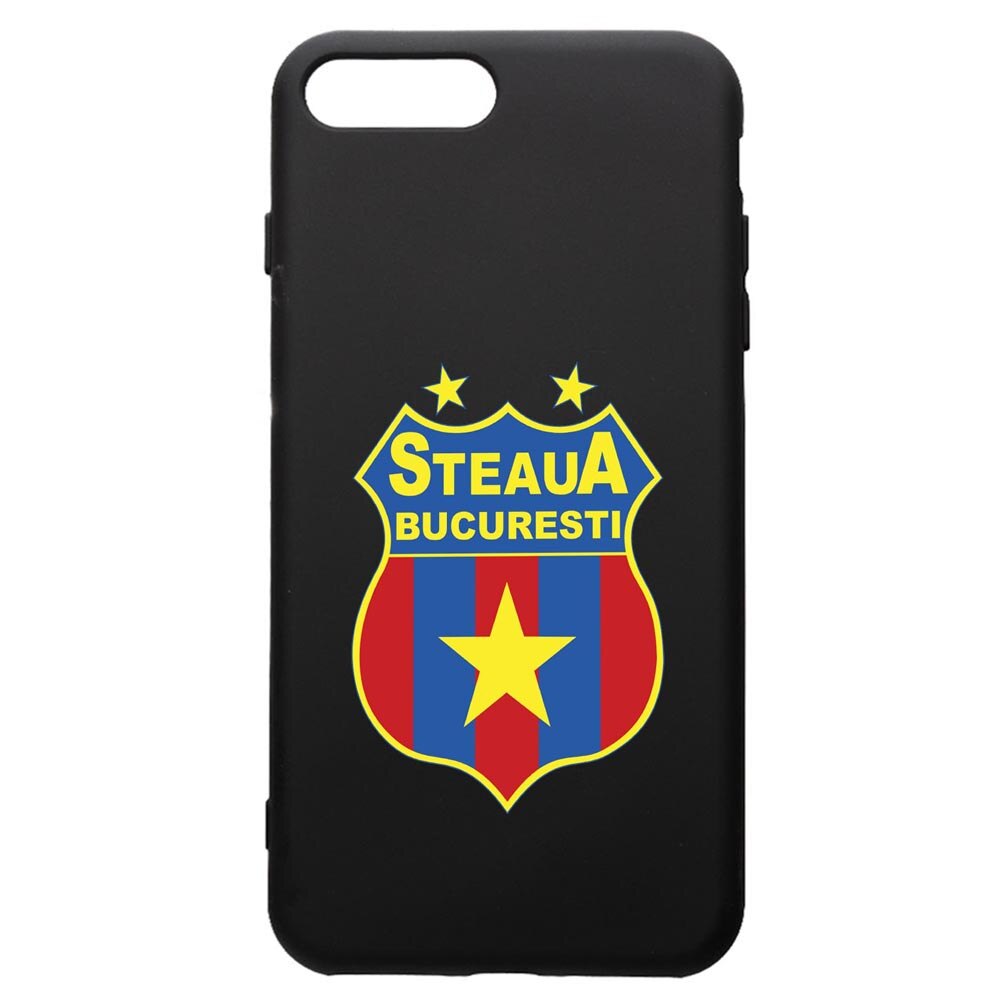 Husa de protectie Apple iPhone 8 Plus / iPhone 7 Plus, Football, Steaua, silicon, cu interiorul din material textil, protectie camera, PB230