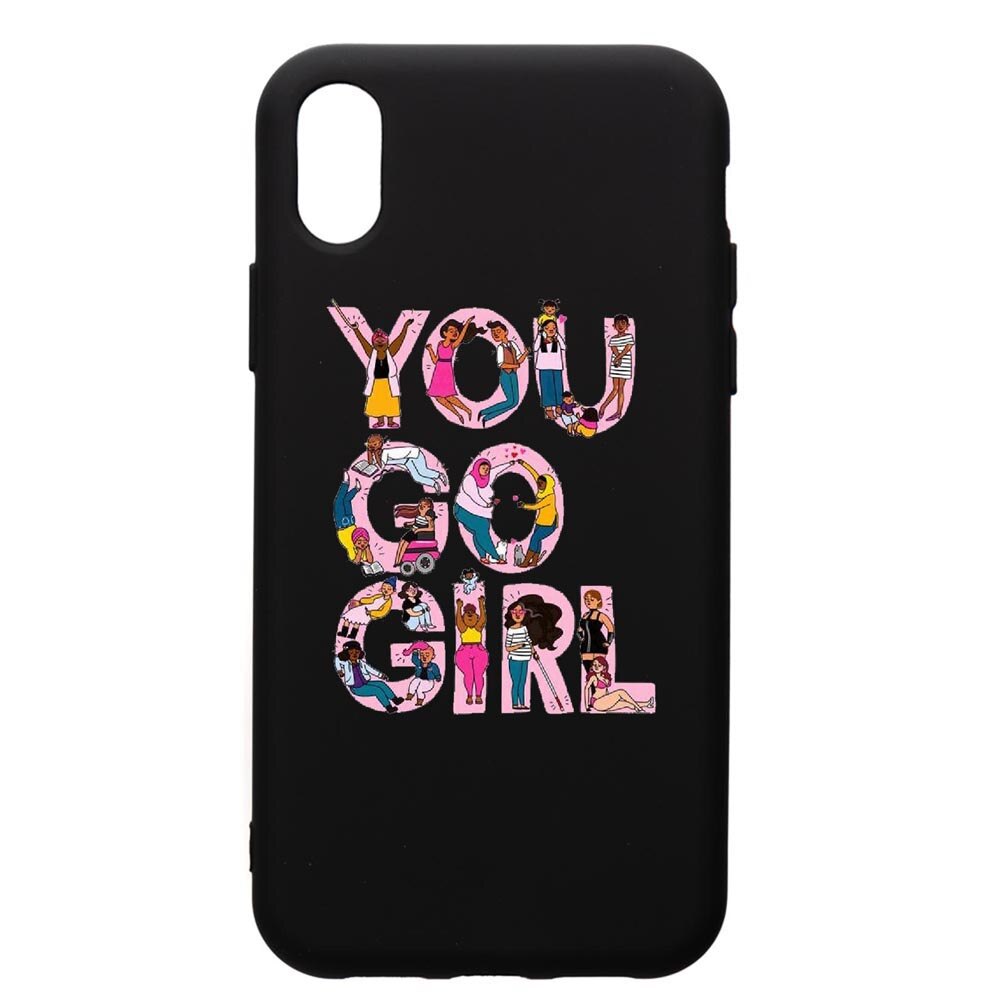 Husa de protectie Apple iPhone XS Max, Girl Power, silicon, cu interiorul din material textil, protectie camera, PB250