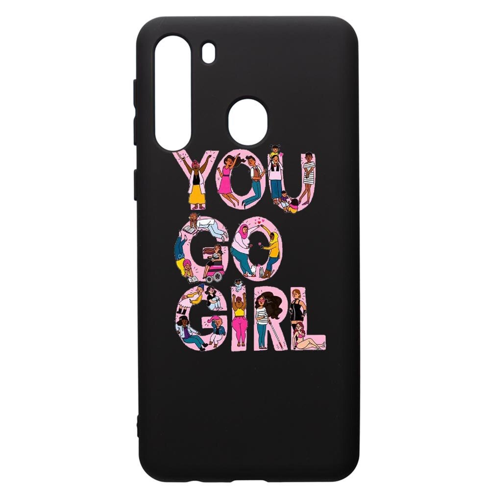 Husa de protectie Samsung Galaxy A21S, Girl Power, silicon, cu interiorul din material textil, protectie camera, PB250