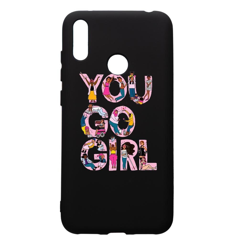 Husa de protectie Huawei Y7 2019, Girl Power, silicon, cu interiorul din material textil, protectie camera, PB250