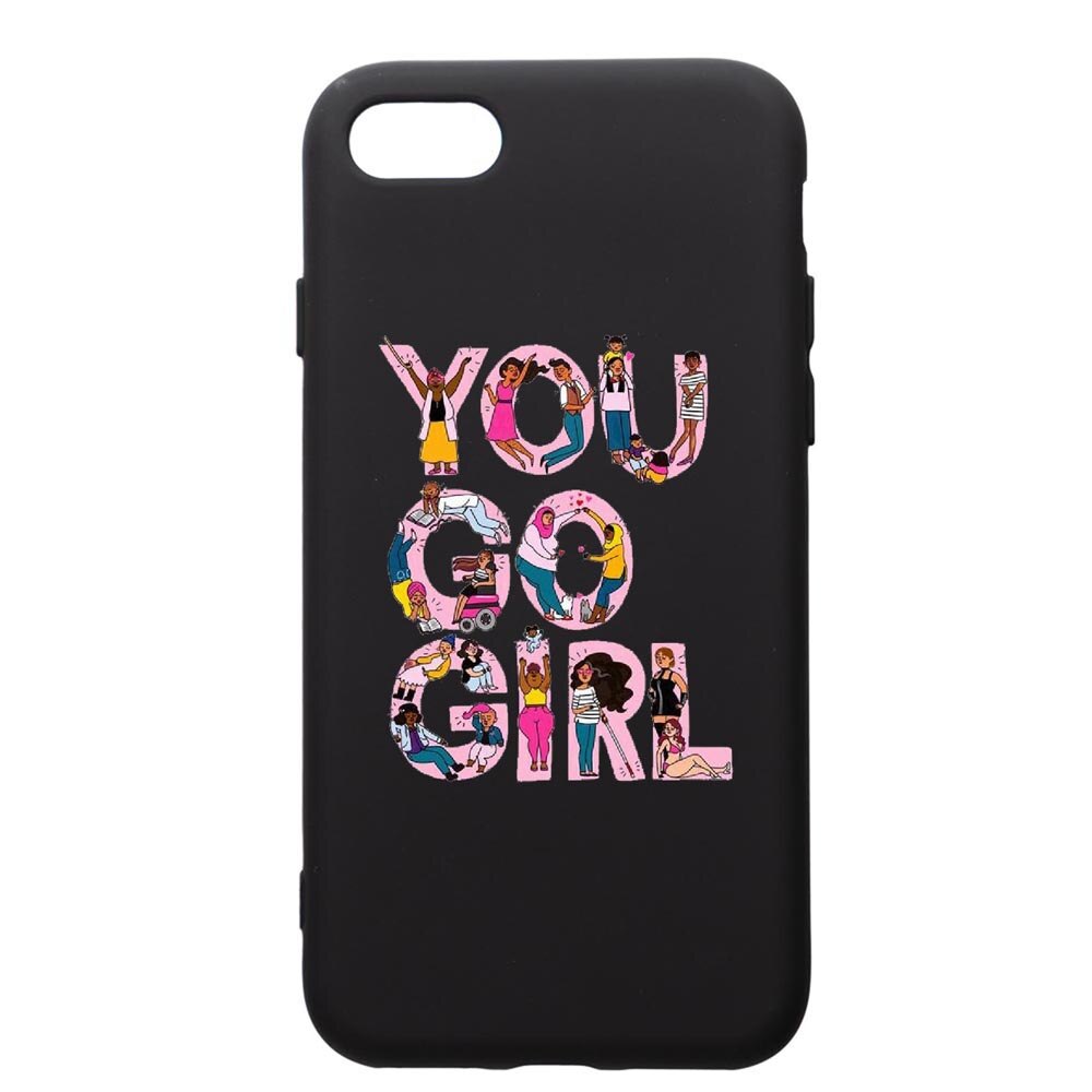 Husa de protectie Apple iPhone SE 2 / iPhone 8 / iPhone 7, Girl Power, silicon, cu interiorul din material textil, protectie camera, PB250