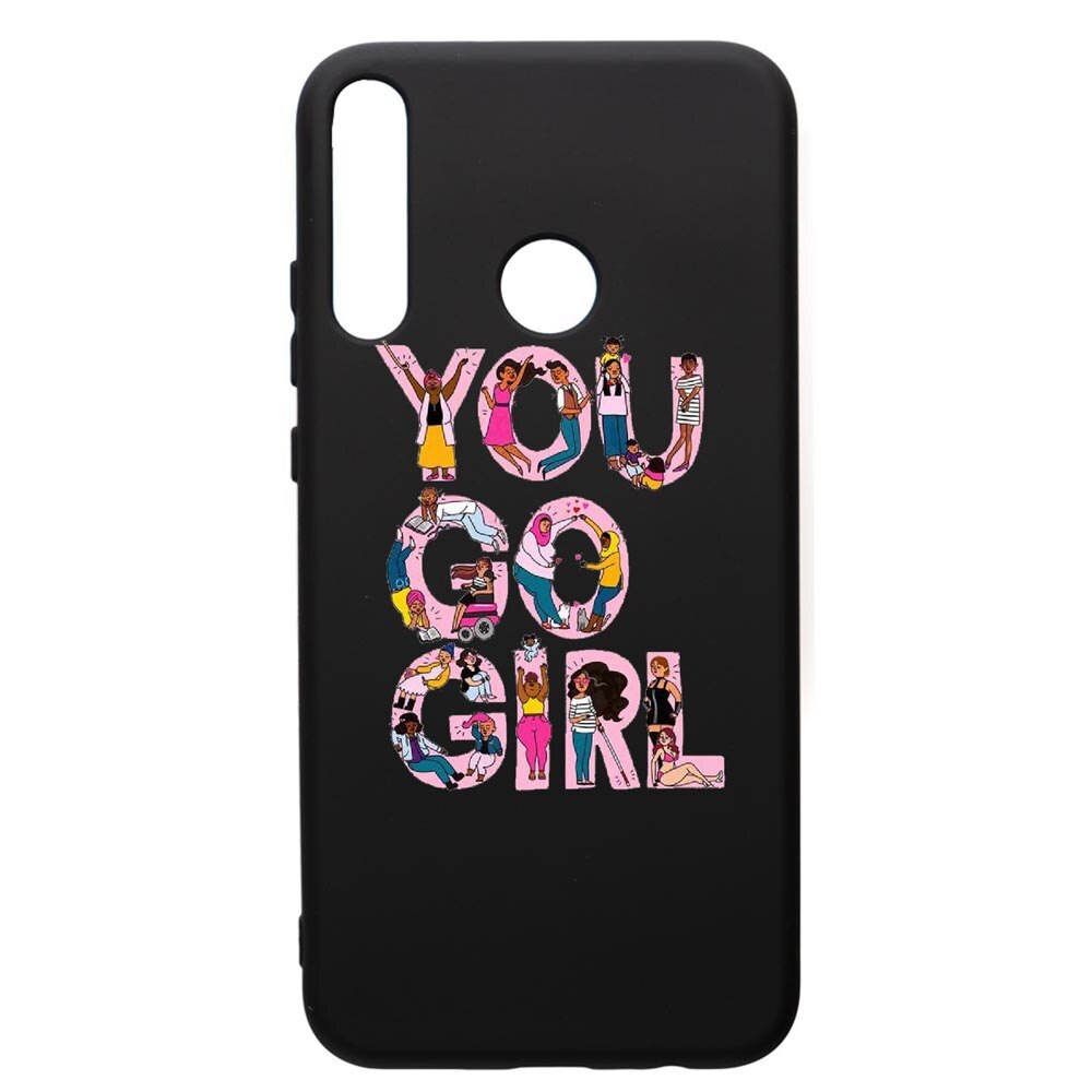 Husa de protectie Huawei P40 Lite E / Y7p, Girl Power, silicon, cu interiorul din material textil, protectie camera, PB250