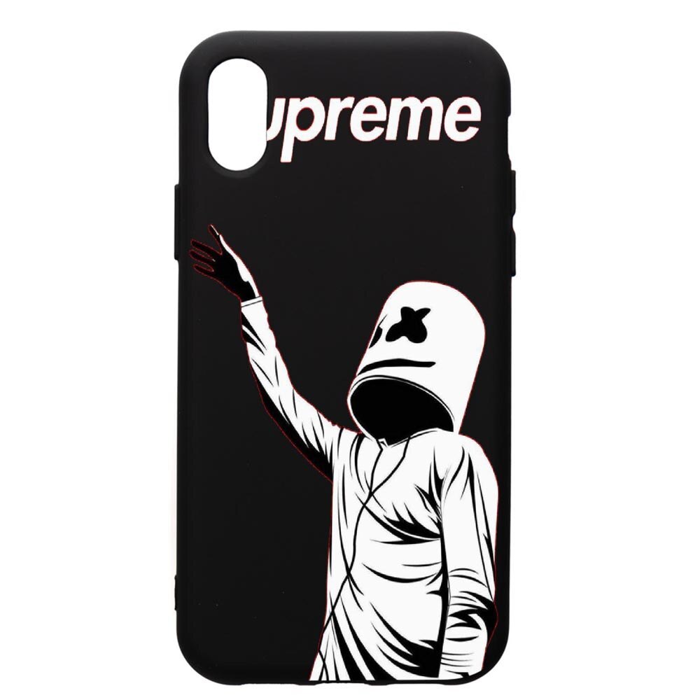 Husa de protectie Apple iPhone XR, Supreme, Marshmello, silicon, cu interiorul din material textil, protectie camera, PB255