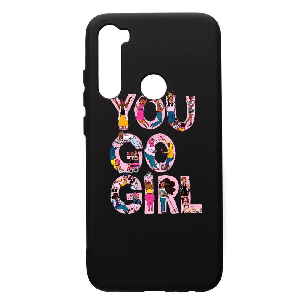 Husa de protectie Xiaomi Redmi Note 8, Girl Power, silicon, cu interiorul din material textil, protectie camera, PB250