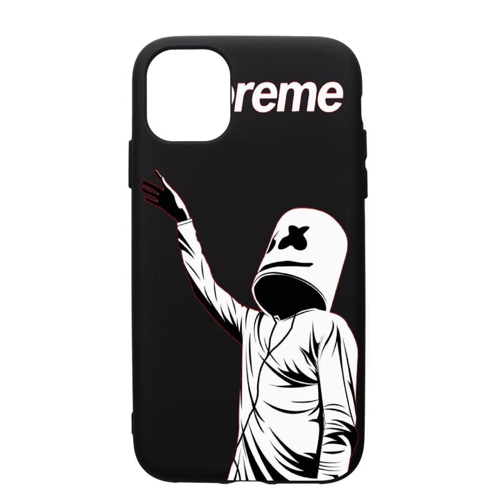 Husa de protectie Apple iPhone 11 Pro Max, Supreme, Marshmello, silicon, cu interiorul din material textil, protectie camera, PB255