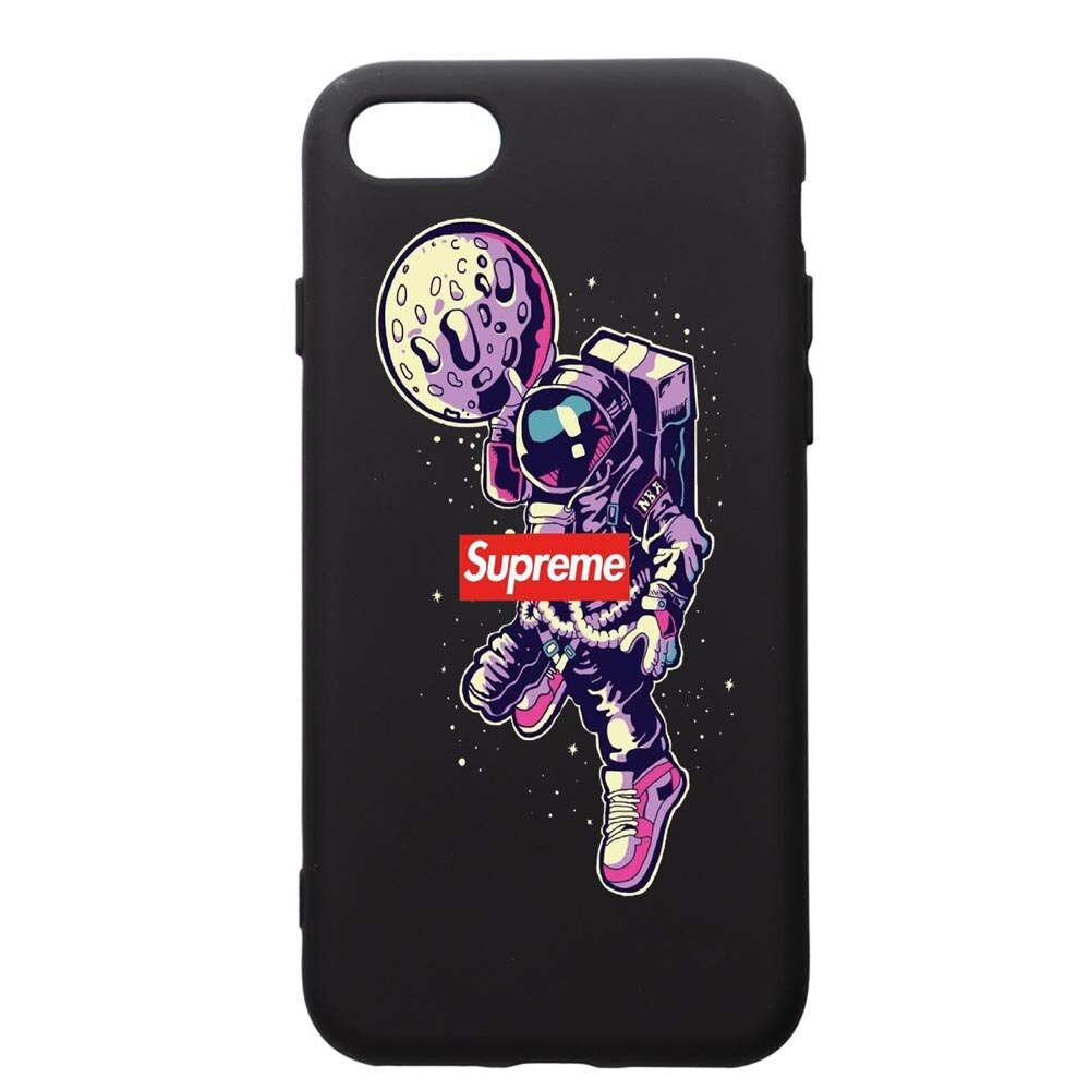 Husa de protectie Apple iPhone SE 2 / iPhone 8 / iPhone 7, Supreme, Astronaut, silicon, cu interiorul din material textil, protectie camera, PB254