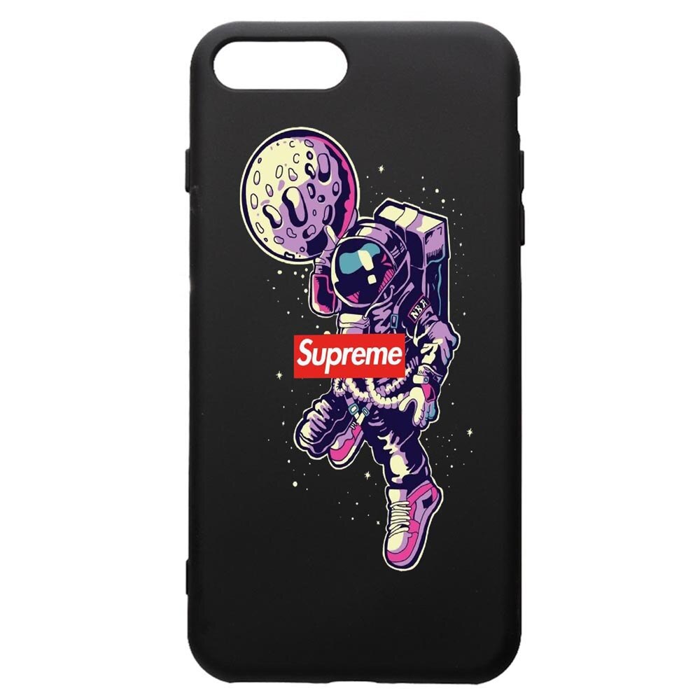 Husa de protectie Apple iPhone 8 Plus / iPhone 7 Plus, Supreme, Astronaut, silicon, cu interiorul din material textil, protectie camera, PB254