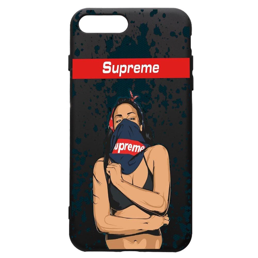 Husa de protectie Apple iPhone 8 Plus / iPhone 7 Plus, Supreme, Woman, silicon, cu interiorul din material textil, protectie camera, PB256