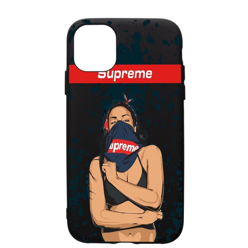 Husa de protectie Apple iPhone 11 Pro, Supreme, Woman, silicon, cu interiorul din material textil, protectie camera, PB256