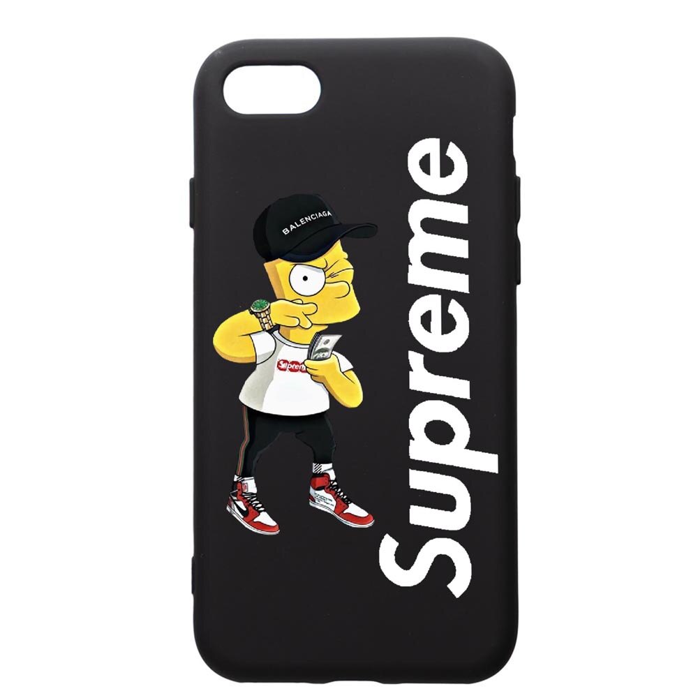 Husa de protectie Apple iPhone SE 2 / iPhone 8 / iPhone 7, Supreme, Simpsons, silicon, cu interiorul din material textil, protectie camera, PB258