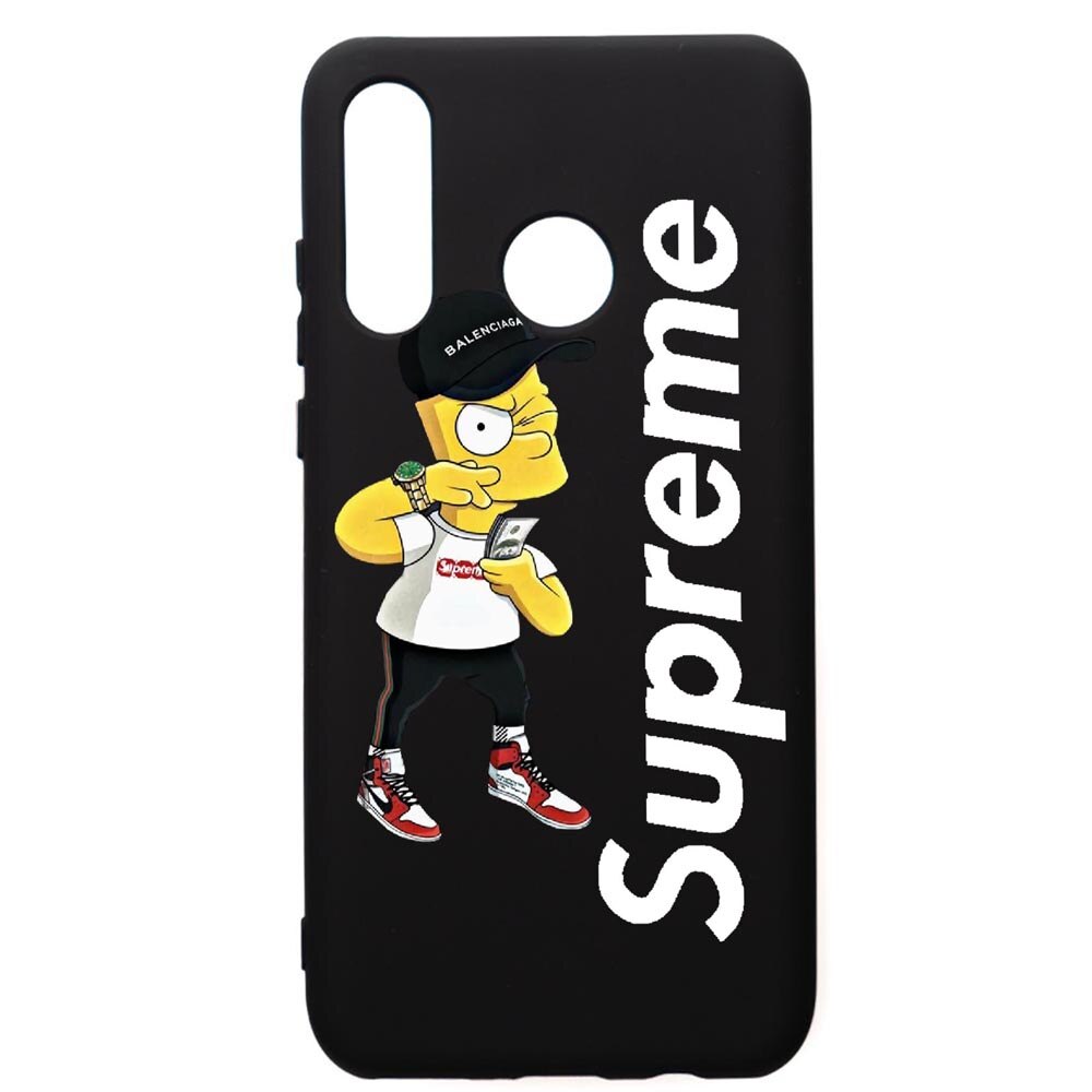 Husa de protectie Huawei P30 Lite, Supreme, Simpsons, silicon, cu interiorul din material textil, protectie camera, PB258