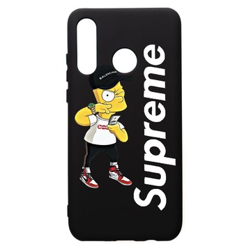 Husa de protectie Huawei P30 Lite, Supreme, Simpsons, silicon, cu interiorul din material textil, protectie camera, PB258 Husa de protectie Huawei P30 Lite, Supreme, Simpsons, silicon, cu interiorul din material textil, protectie camera, PB258