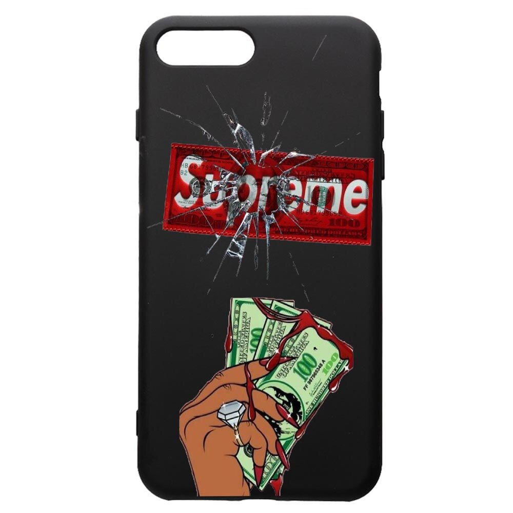 Husa de protectie Apple iPhone 8 Plus / iPhone 7 Plus, Supreme, Money, silicon, cu interiorul din material textil, protectie camera, PB257
