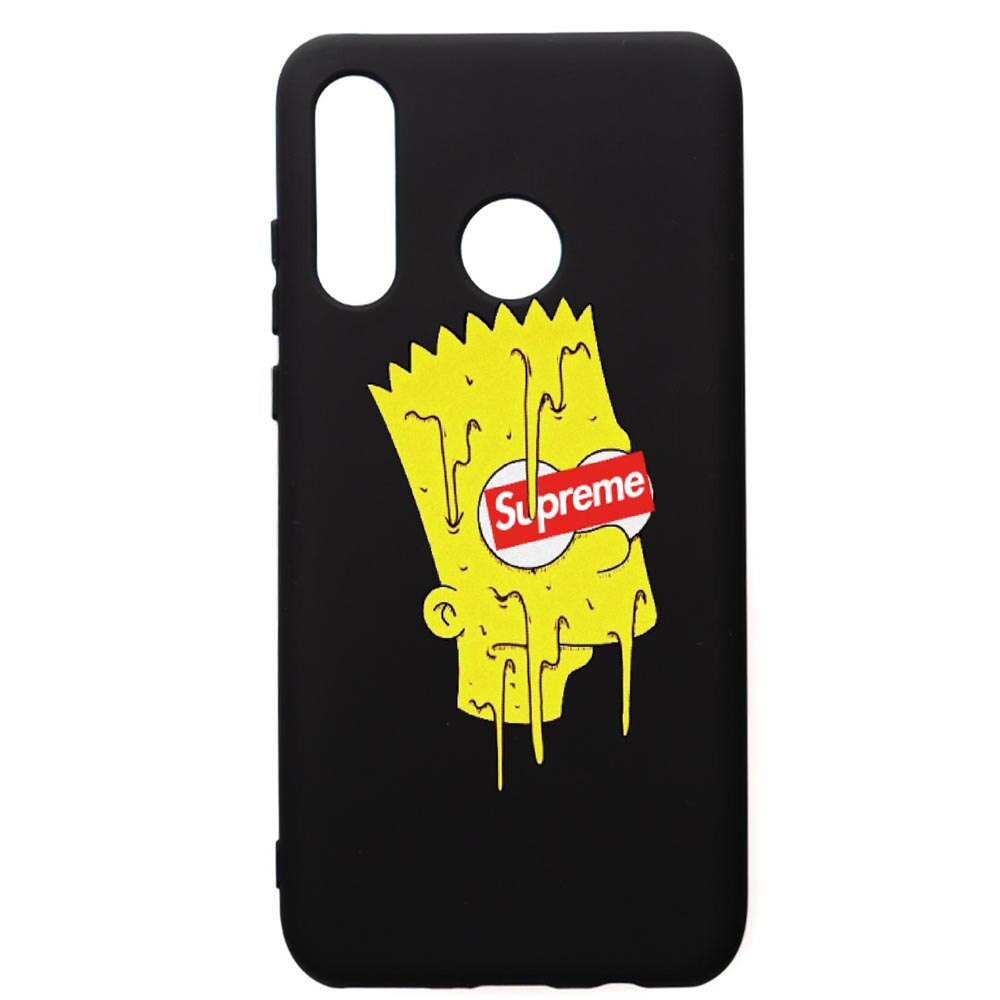 Husa de protectie Huawei P30 Lite, Supreme, The Simpsons, silicon, cu interiorul din material textil, protectie camera, PB267