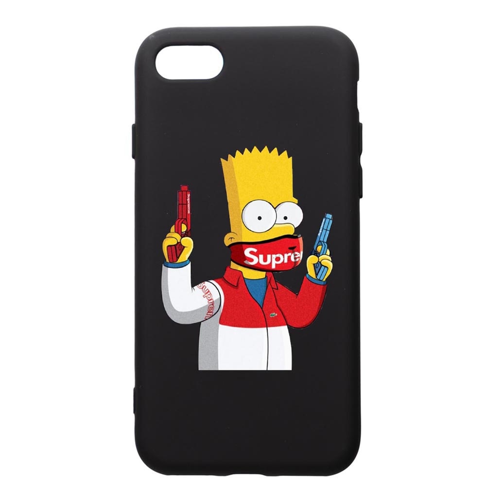 Husa de protectie Apple iPhone SE 2 / iPhone 8 / iPhone 7, Supreme, The SImpsons, silicon, cu interiorul din material textil, protectie camera, PB270