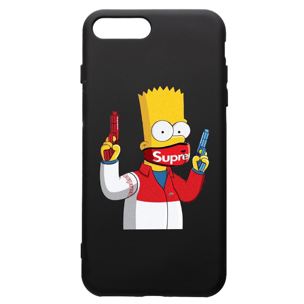 Husa de protectie Apple iPhone 8 Plus / iPhone 7 Plus, Supreme, The SImpsons, silicon, cu interiorul din material textil, protectie camera, PB270