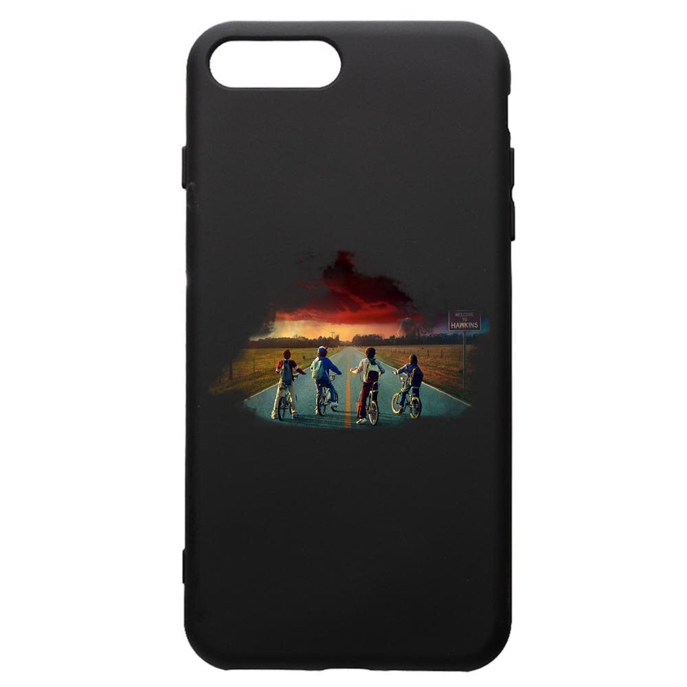 Husa de protectie Apple iPhone 8 Plus / iPhone 7 Plus, Stranger Things, silicon, cu interiorul din material textil, protectie camera, PB278