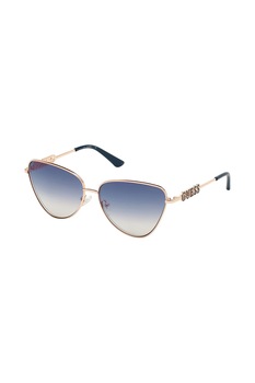 Guess, Ochelari de soare cat-eye cu rama metalica, Auriu/Bleumarin, 61-14-140 Standard Guess, Ochelari de soare cat-eye cu rama metalica, Auriu/Bleumarin, 61-14-140 Standard