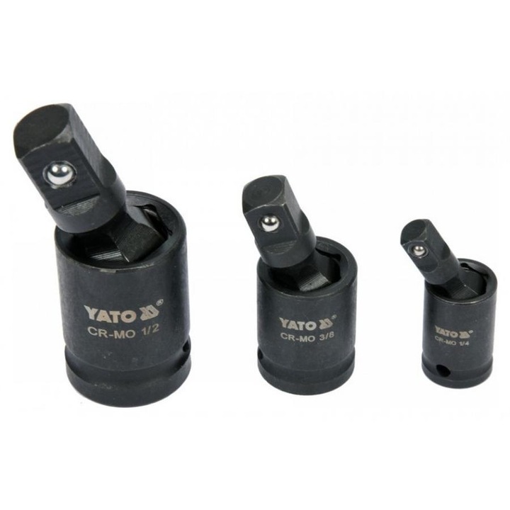 Yato gépi dugókulcs csukló készlet 3 db 1/4 - 3/8 - 1/2"