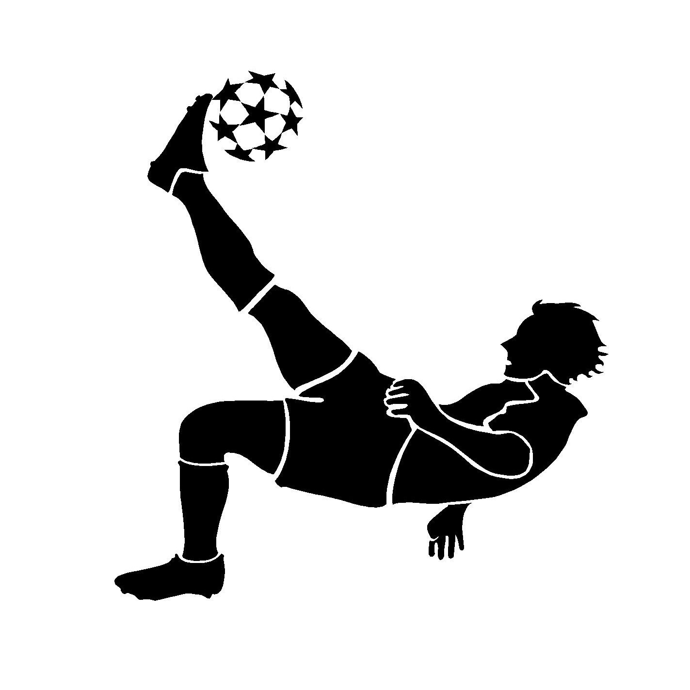 Sticker decorativ perete, ORAFOL, Fotbalist in foarfeca , 96 x 103 cm