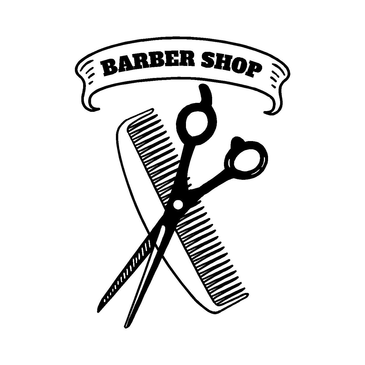 Sticker decorativ perete, ORAFOL, Barber shop , 50 x 67 cm