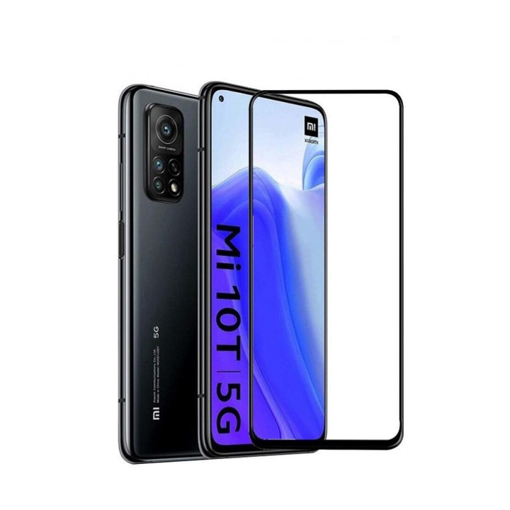 Стъклен Протектор за Xiaomi Mi 10T, Tempered Glass, Черен