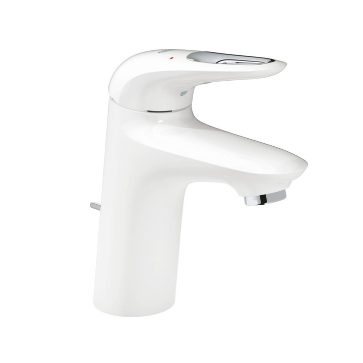 Fürdőszoba csaptelep DacEnergy © mosdóhoz, sárgaréz anyag, fém fogantyú kivágással, állvány rögzítés, egykaros, fehér kivitel