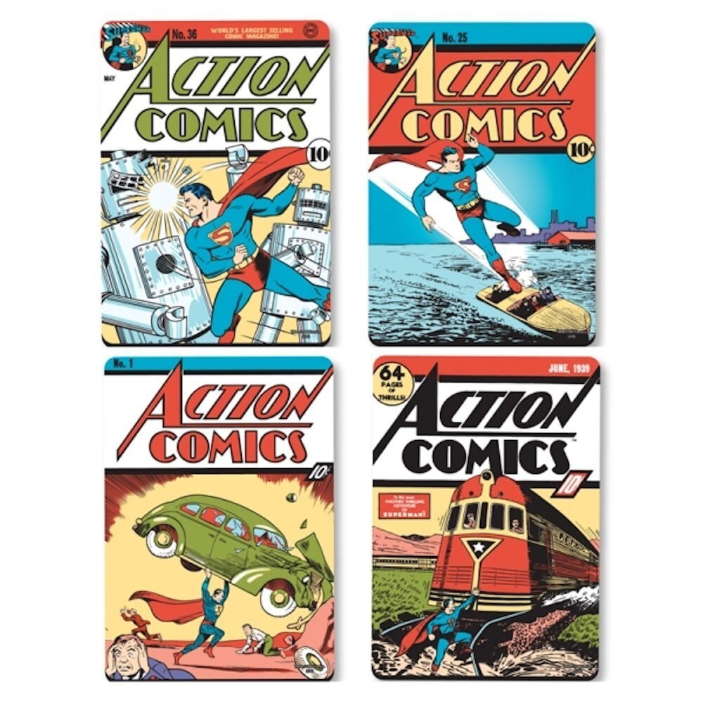 Set 4 suporturi pahar - Superman Action Comic Covers