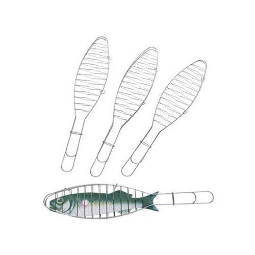 Accesoriu prajire peste GrillChef, 4 bucati, 42x9cm, Inox SS