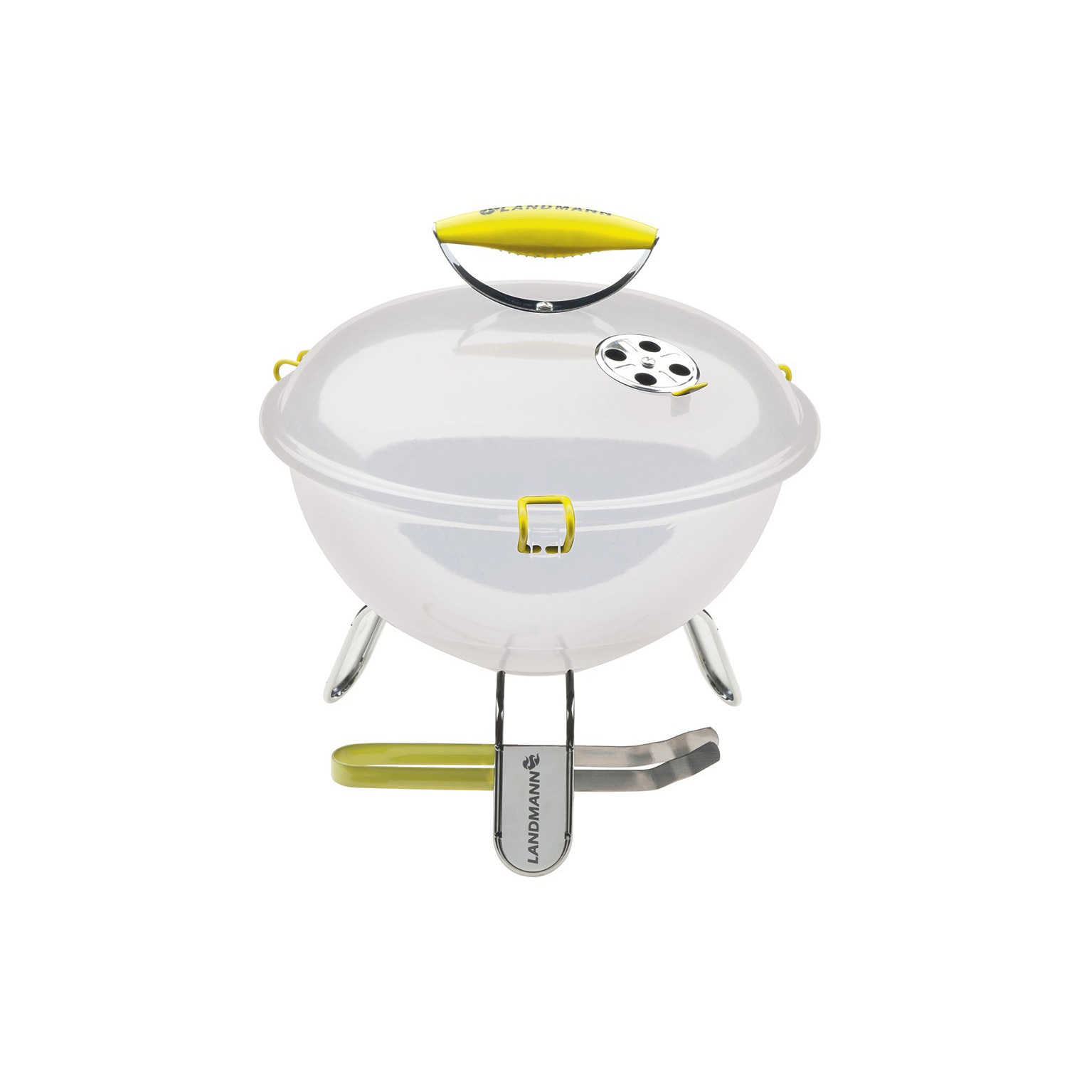 Gratar pe carbuni Landmann Picollino, cleste inclus, 34 cm, Alb